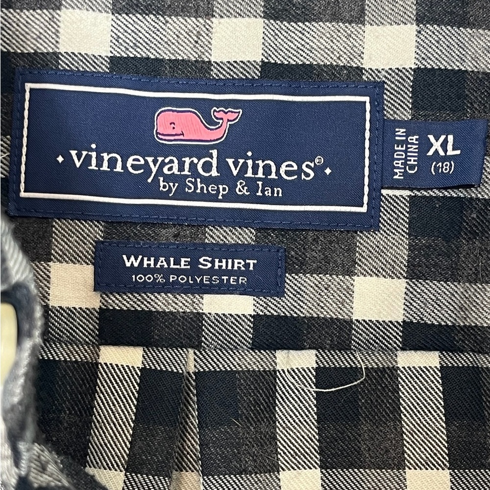 Vineyard Vines Black and White Plaid Shirt - Picture 2 of 5